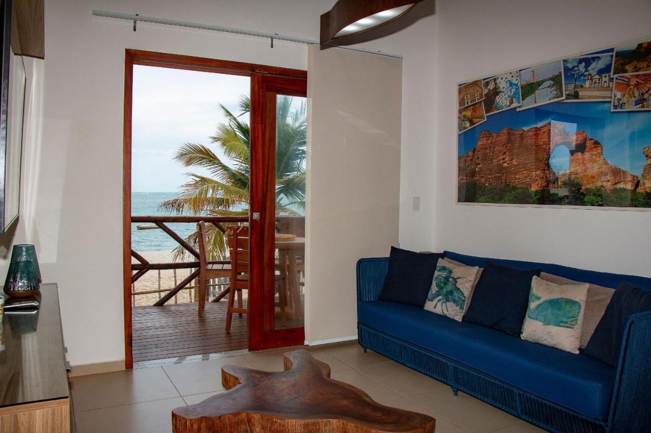 Ap. Peixe Boi Pe Na Areia Com Vista Frontal E Total Para O Mar Barra Grande  Ngoại thất bức ảnh